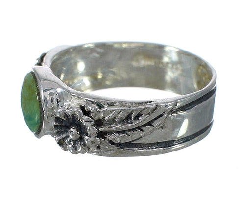 Southwest Sterling Silver Turquoise Flower Ring Size 6-3/4 YX91620